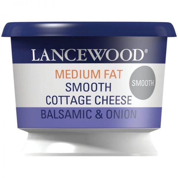 Lancewood Medium Fat Smooth Cottage Cheese balsamic and Onion
